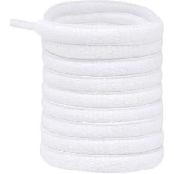 6 Pairs of Bright White Shoelaces Oval Shoe Laces 45" to 50" Sizes Nike Adidas - Picture 3 of 3